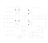 Schematic Drawing for N5101 Series 1XN RJ-45 10/100 Base-T Jack Electrical Connectors with Magnetic Module