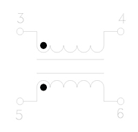 Schematic Drawing for P504V Series 2 Phase Common Mode Chokes